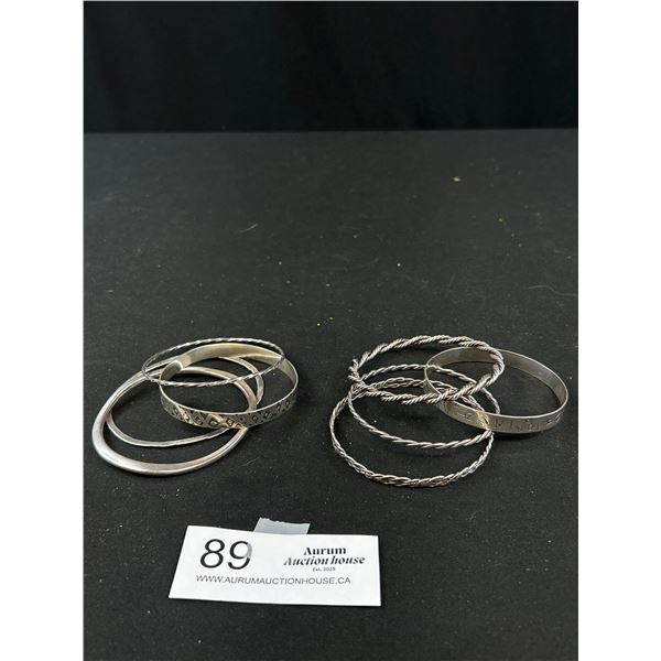 Large Lot of Silver Bracelets, Untested 83g