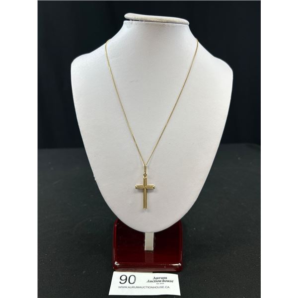 Very Nice Gold Plated Cross on Chain