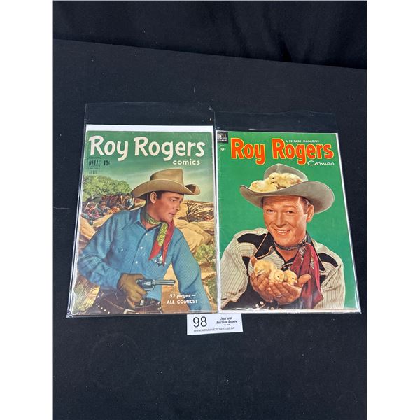 2 Vintage Roy Rogers 10 Cent Comics, On Board, In Bags