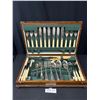 Image 1 : Vintage Wooden Cutlery Box Full of Cutlery, Very Nice Set