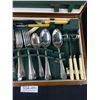Image 3 : Vintage Wooden Cutlery Box Full of Cutlery, Very Nice Set