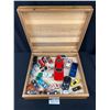 Image 1 : Vintage Wooden Box Filled w/ Diecast Cars, Hotwheels,Etc