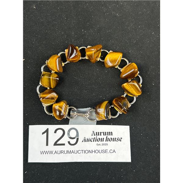 C.1970 Demure Signed Eye Silver Bracelet