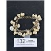 Image 1 : Antique Gold Genuine Mother of Pearl Bracelet