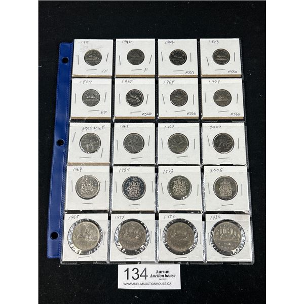 Coins 8-5 Cent, 4 Quarters, 4 50 Cent, 4 $1 Coins, 1941-86