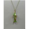 Image 2 : Vintage Marked 1/20 12K Gold Necklace Fish Enamel Pendant Lovely!