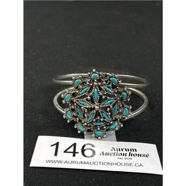 Vintage Turqouise Cuff Bangle Bracelet
