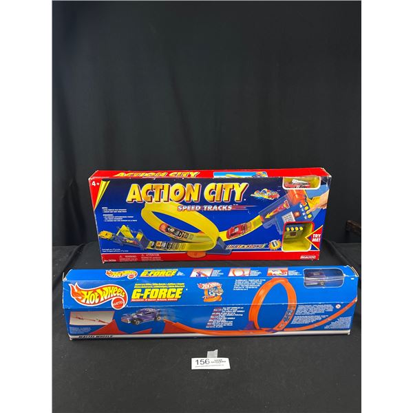 2 Hotwheels Race Tracks G Force and Action City