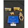 Image 1 : Misc Collectible Lot of Truck Desk Clocks + Polar Express Brass Cowboy, etc