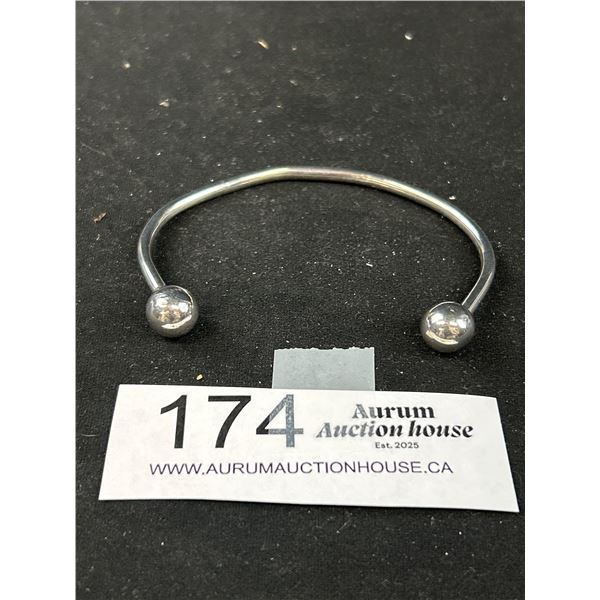 Sterling Silver Open Cuff Bangle Polished, Tested and Marked