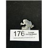 Image 1 : Sterling Silver Frog Brooch Unusually Design Marked Sterling