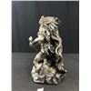 Image 6 : 2 Sculpters, Wolf 8" Tall + 10" Tall Native Man w/ Eagle and Snake