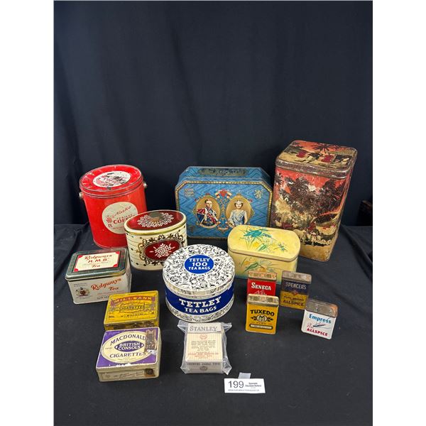 Large Lot of Vintage Collectible Tins