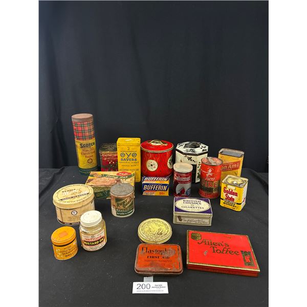 Large Lot of Vintage Collectible Tins