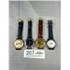 Image 1 : 4 Vintage Wind Up Mechanical Mens Watches, Timex, One Black Dial + Working  + 3 Needs Work on Moveme