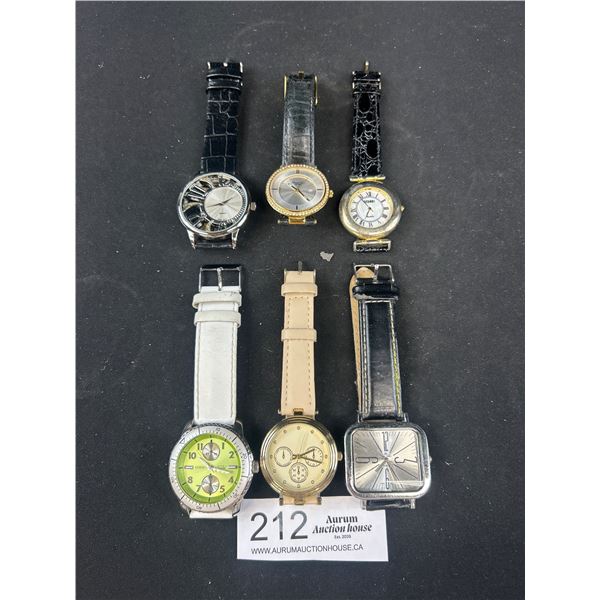 6 Great Quartz Watches, Gues Kenneth Cole, Louise, Arden, Etc All Batteries Required