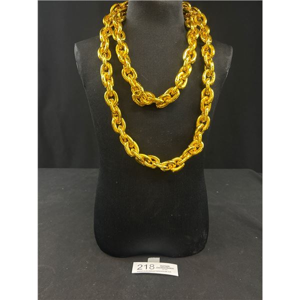 Extra Length High Carat Gold Plated Links Necklace, 45" Length