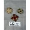 Image 1 : 3 Lovely Vintage Brooches