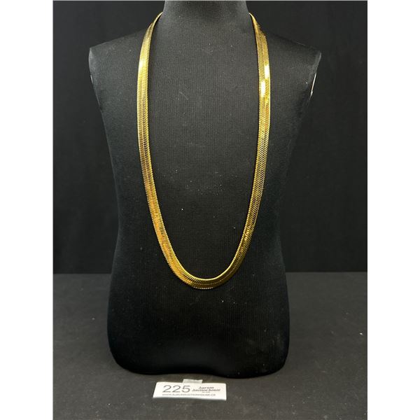 Vintage Gold Tone Necklace Marked 18K Gold Plated on Lobster Clasp, Very Heavy Weight