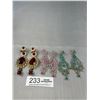 Image 1 : 3 Pairs of Beautiful Rhinestones Large Dangle Earrings