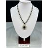 Image 1 : Beautiful Black Crystal + Clear Rhinestones Necklace