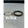 Image 1 : 2 Vintage Bangles Marked Nine West + Gold Edged Wood