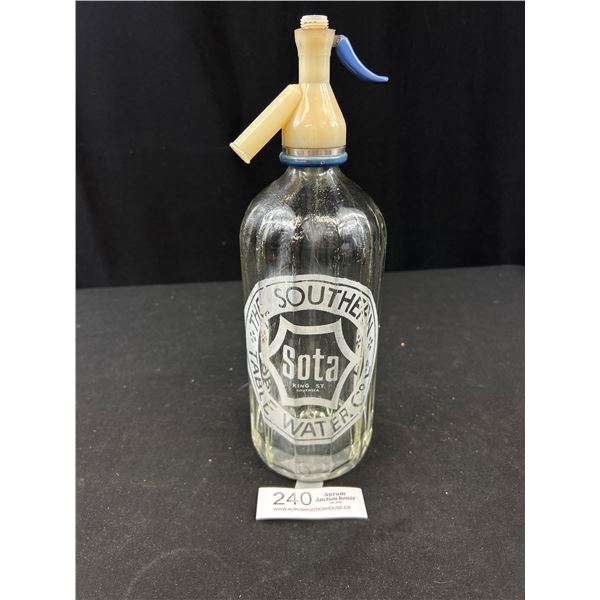 Vintage The Southern Table Water Company Seltzer Bottle