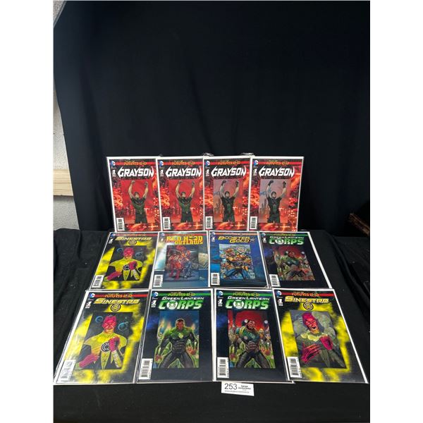 Lot of 12 Comics on Board in Bag All First Issues, Futures End Grayson, etc