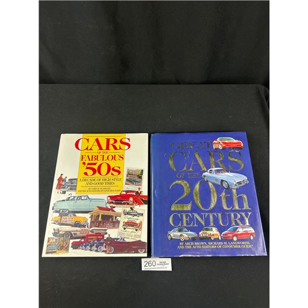 2 Hardcover Books, Great Cars of the 20th Century and Cars of the Fabulous 50S