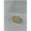 Image 2 : New Gold w/ CZ Stones or Crystal Stones Ring, Size 8, Black Ring Case
