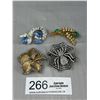 Image 1 : 4 Vintage Rhinestones Brooches