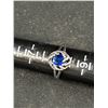 Image 3 : Vintage Silver w/ Blue Sapphire Stone Ring, Size 8. In Grey Ring Box