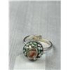 Image 6 : 3 Vintage Silver w/ Agate Stones Rings, Adjustible