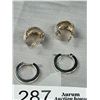 Image 2 : 2 Pairs of 925 Sterling Silver Hoop Earrings