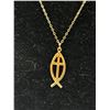 Image 2 : Lovely Christian Jesus Fish Pendant w/ Chain Necklace Marked G.F SNA