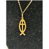 Image 3 : Lovely Christian Jesus Fish Pendant w/ Chain Necklace Marked G.F SNA