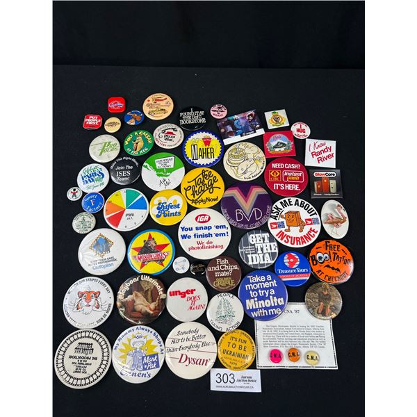 50+ Vintage Badges/Pins