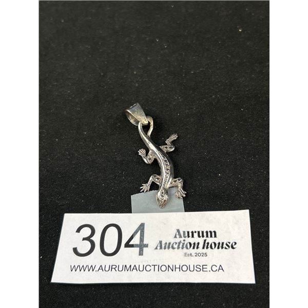 2" Long Sterling Lizard Pendant