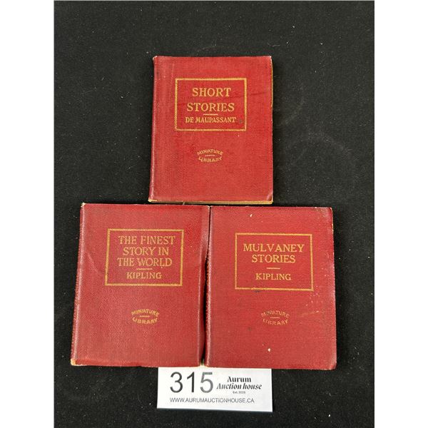 3 Miniature Books Rudyard Kipling Etc 1930s