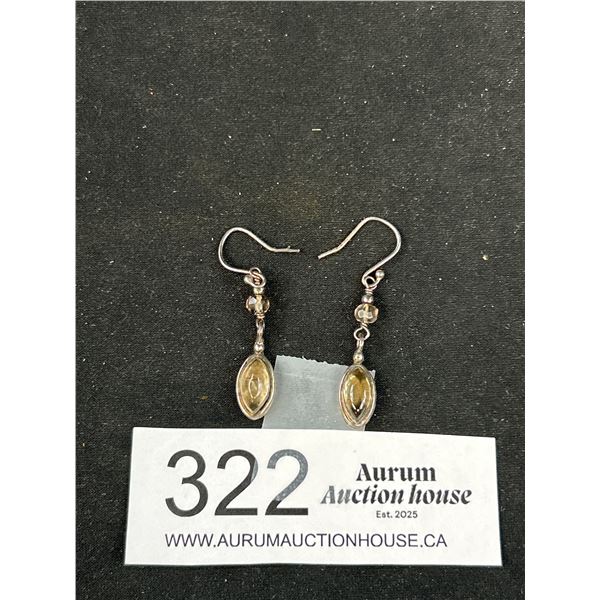Nice Pair of Sterling Stone Set Earrings
