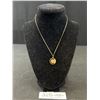 Image 1 : Vintage Gold BRA 35 Pendant w/ Chain Necklace Marked 1/20 12K, 15" L