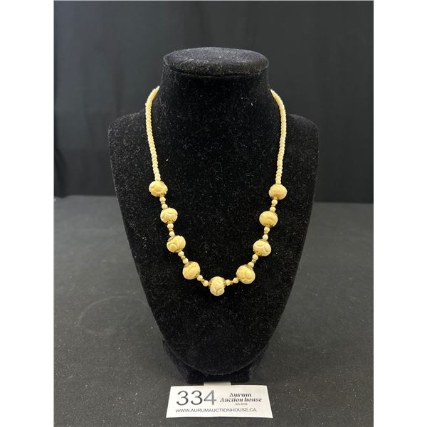 Very Rare Murano Venetian Glass Bead Pendant w/ Beads Necklace