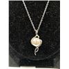 Image 2 : Lovely Silver Plated Pendant w/ Genuine Pearl w/ Chain Necklace