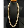 Image 2 : Huge Double Length Knotted Pearls Necklace w/ Original Clasp 60" Length