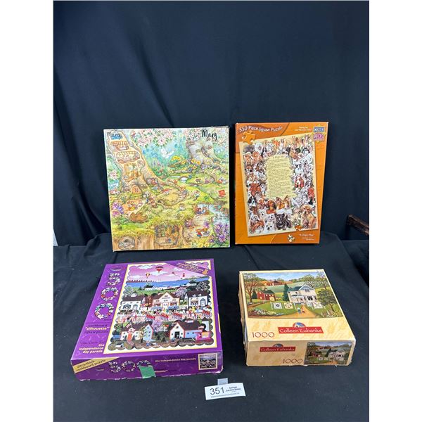 4 Asst Puzzles, 500 + 550 + 1000 Pc (Complete)