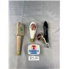 Image 1 : 4 Beer Tap Handles, Tennants, Guiness, Wassail, Rickards, Each Approx 3", 5", 7", 8"
