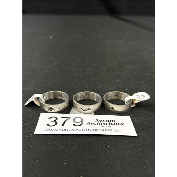 3 Large Sizes of Titanium Ring Bands Never Used
