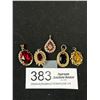 Image 1 : 5 Beautiful Vintage Gold w/ Stones Pendants