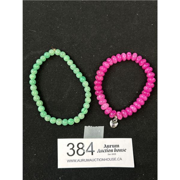 2 Jade Beads Bracelets