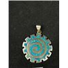 Image 2 : Very Nice Large Turqouise Mexican Silver Pendant